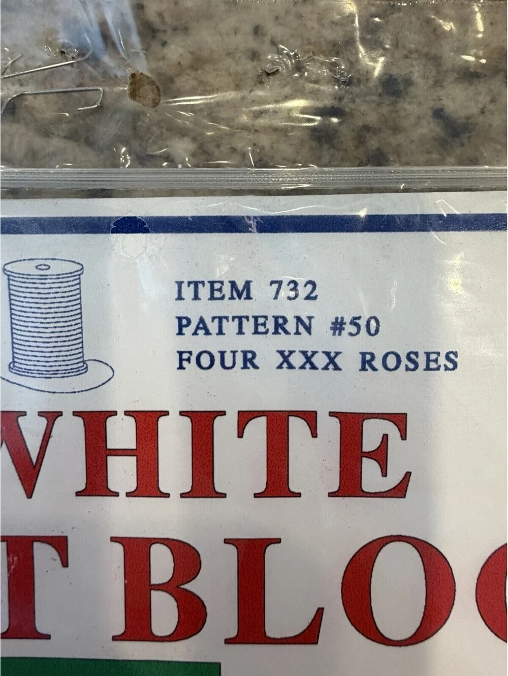 Vtg Rare Jack Dempsey White Quilt Blocks 18” Four XXX  Roses #50  New